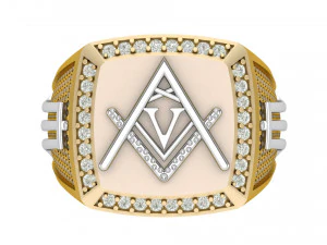 v - letter signet ring 3D Print Model