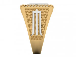 v - letter signet ring 3D Print Model