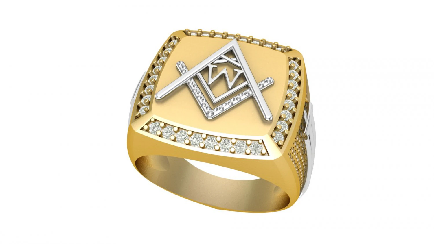 w - letter signet ring 3D Print Model .c4d .max .obj .3ds .fbx .stl .blend 