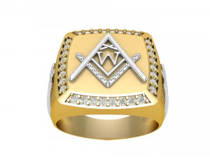 w - letter signet ring 3D Print Model