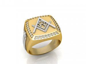 w - letter signet ring 3D-Druckmodell