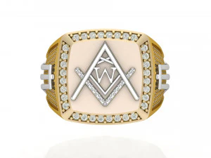 w - letter signet ring 3D Print Model