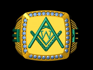 w - letter signet ring 3D-Druckmodell