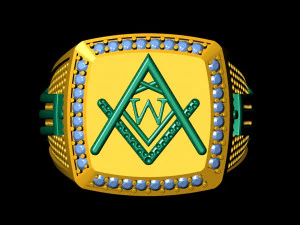 w - letter signet ring 3D Print Model