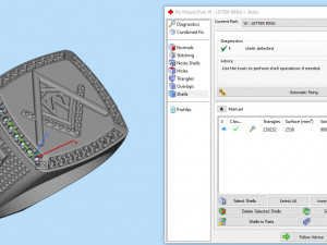 w - letter signet ring 3D-Druckmodell