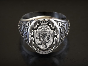 Mens lion knight signet ring 3D 打印模型