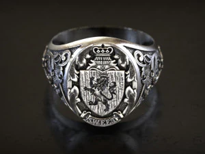 Mens lion knight signet ring 3D Print Model