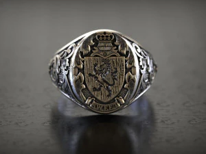 Mens lion knight signet ring 3D Print Model