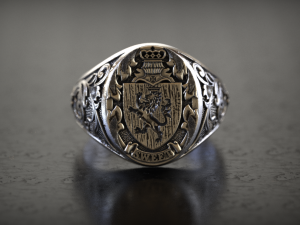 Mens lion knight signet ring 3D 打印模型