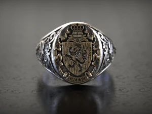 Mens lion knight signet ring 3D Print Model