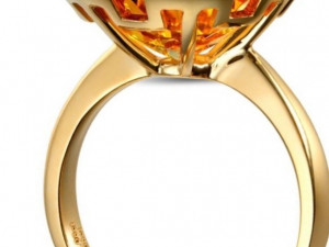 Cocktail round stone ring 3D Baskı Modeli