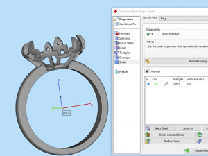 Cocktail round stone ring 3D Baskı Modeli