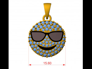Cool emoji diamond pendant 3D Baskı Modeli