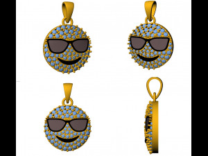 Cool emoji diamond pendant 3D Baskı Modeli