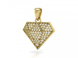 Diamond shape pendant 3D Print Model