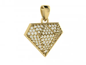 Diamond shape pendant 3D Print Model