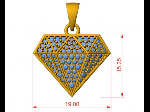 Diamond shape pendant 3D Print Model