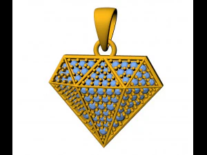 Diamond shape pendant 3D Print Model