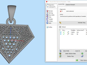 Diamond shape pendant 3D Print Model
