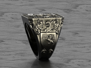 King knight signet ring Model do druku 3D