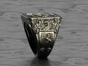 King knight signet ring 3D Print Model
