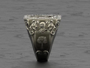 King knight signet ring 3D Print Model