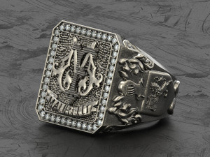 King knight signet ring Model do druku 3D