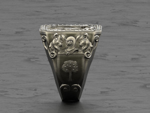 King knight signet ring Model do druku 3D