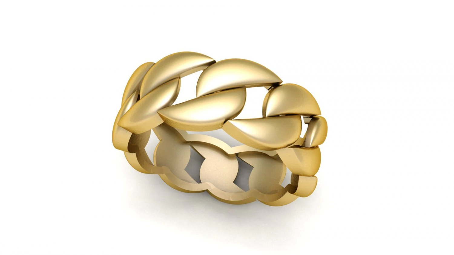Light weight cuba chain ring 3D Print Model .c4d .max .obj .3ds .fbx .stl .blend 