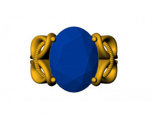 oval stone ring Model Cetak 3D