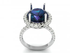 anillo princesa ovalado de diamantes Modelo de impresión 3D