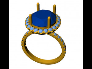 princess oval diamond ring Modelo de Impressão 3D