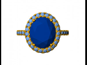 princess oval diamond ring Modelo de Impressão 3D
