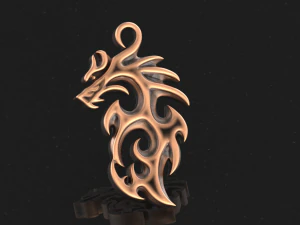 Stylish dragon pendant 3D Print Model