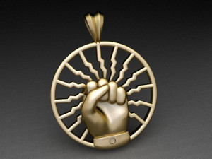Unity hand symbol pendant Modello di stampa 3D