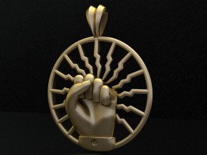 Unity hand symbol pendant Modello di stampa 3D