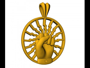 Unity hand symbol pendant Modello di stampa 3D