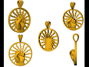 Unity hand symbol pendant Modello di stampa 3D