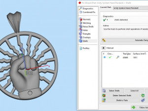 Unity hand symbol pendant Modello di stampa 3D