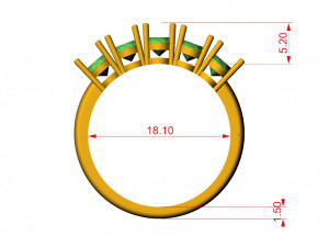 oval emerald ring Modèles 3D en vedette