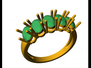 oval emerald ring 3D Print Model