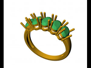 oval emerald ring 3D Print Model