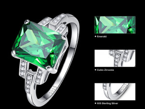 Princess emerald ring 3D 打印模型