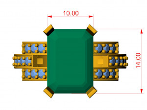 Princess emerald ring 3D 打印模型