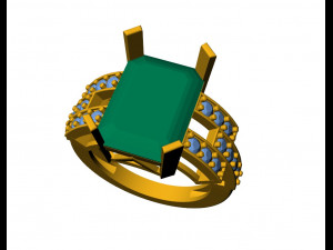 Princess emerald ring 3D 打印模型