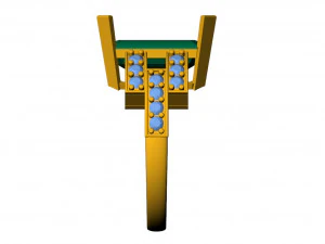 Princess emerald ring 3D Print Model