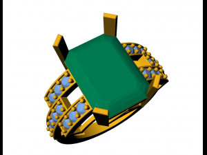 Princess emerald ring 3D 打印模型