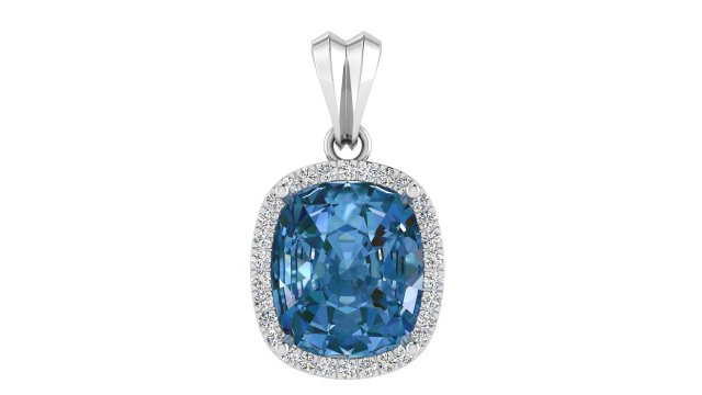 Diamond cushion pendant 3D 프린트 모델 .c4d .max .obj .3ds .fbx .stl .blend