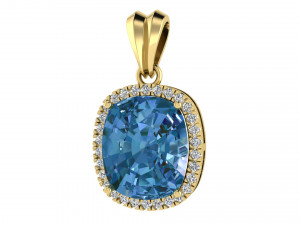 Diamond cushion pendant 3D 프린트 모델