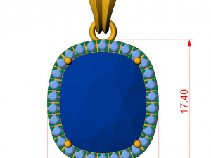Diamond cushion pendant 3D 프린트 모델
